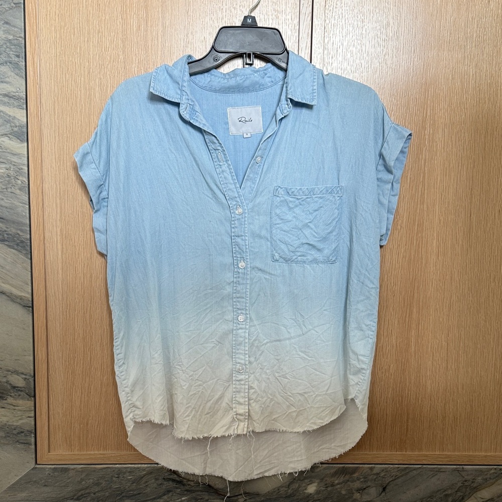Rails Light Blue Button-Up Shirt